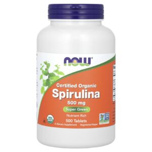 Now foods Spiruline certifiée biologique 3000 mg 500 comprimés