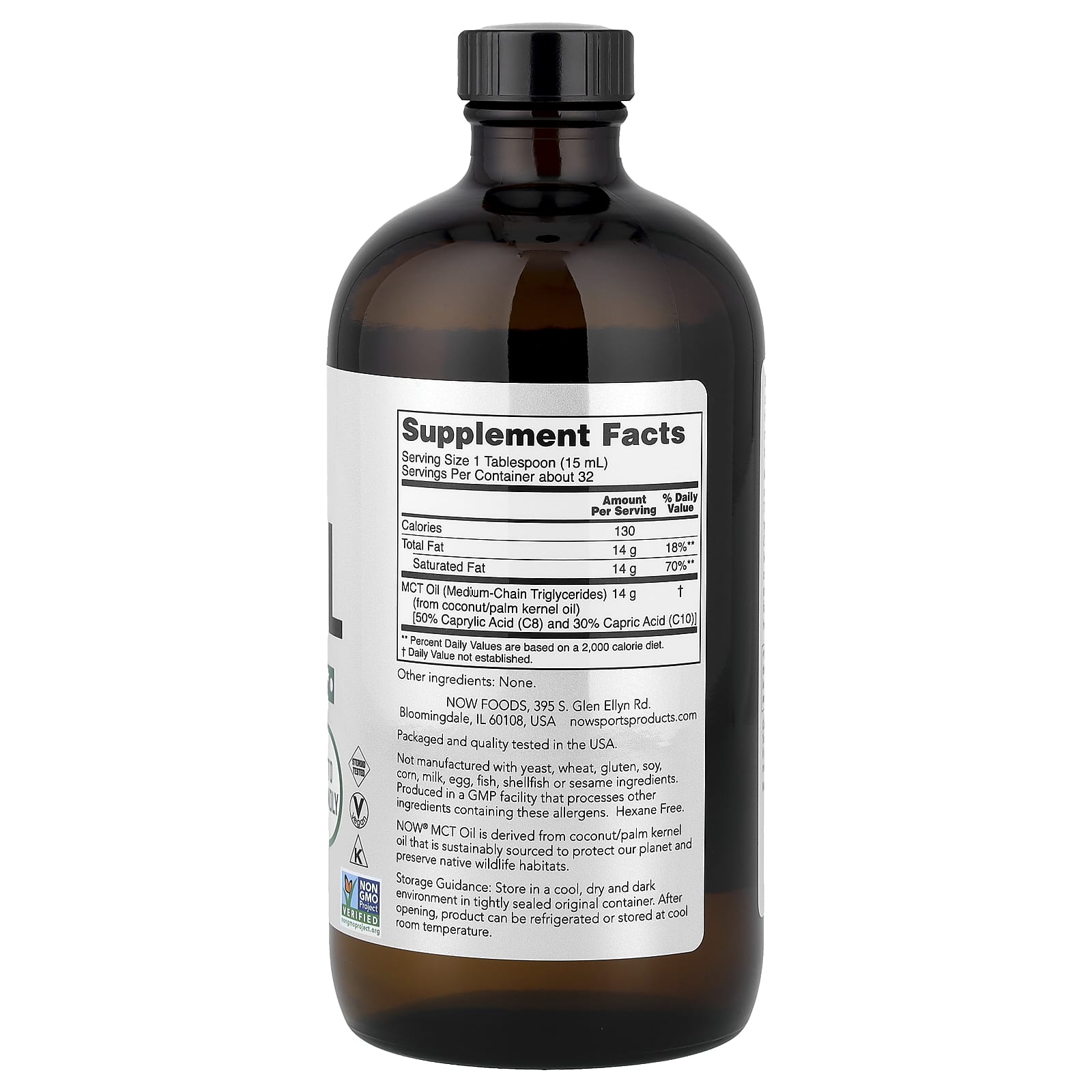 NOW Foods, Sports, MCT Oil, Unflavored, 473 ml – Image 2
