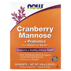 Now Foods Cranberry Mannose 2000mg + Probiotic For Women 24 Packets