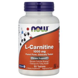Now Foods L-Carnitine, 1000 mg, 50 tablets