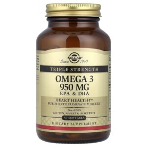 Solgar Omega-3 EPA and DHA Triple Strength 950 mg 50 Softgels