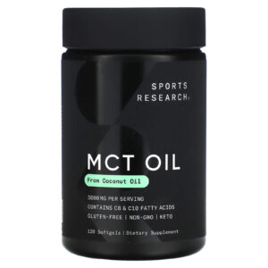 Sports Research MCT Oil, Coconut Oil 3000 mg, 120 capsules