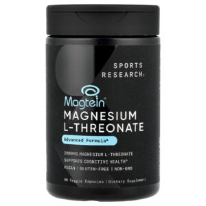 Sports Research, Magtein®, Magnesium L-threonate, 2000 mg, 90 vegetable capsules