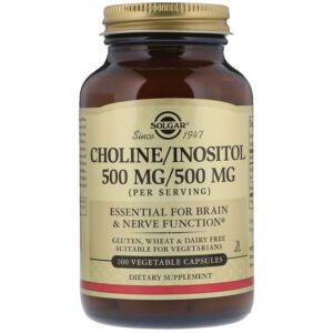 Solgar Choline/Inositol, 100 Vegetable Caps