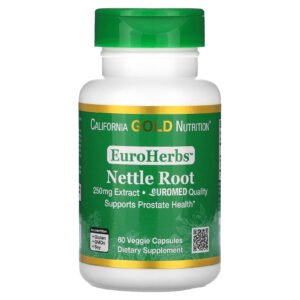 California Gold Nutrition EuroHerbs Extrait de Racine d’Ortie 250 mg 60 Capsules