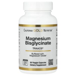 California Gold Nutrition Magnésium Bisglycinate 100 mg 60 Capsules