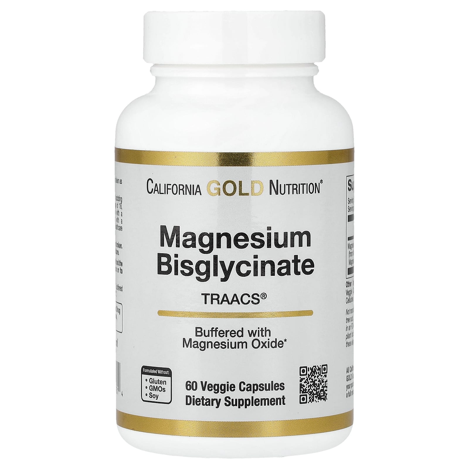 California Gold Nutrition Magnésium Bisglycinate 100 mg 60 Capsules