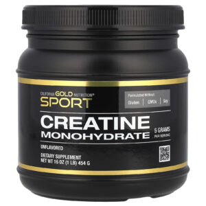 California Gold Nutrition, Sport, Créatine monohydrate pure, Non aromatisée, 454 g