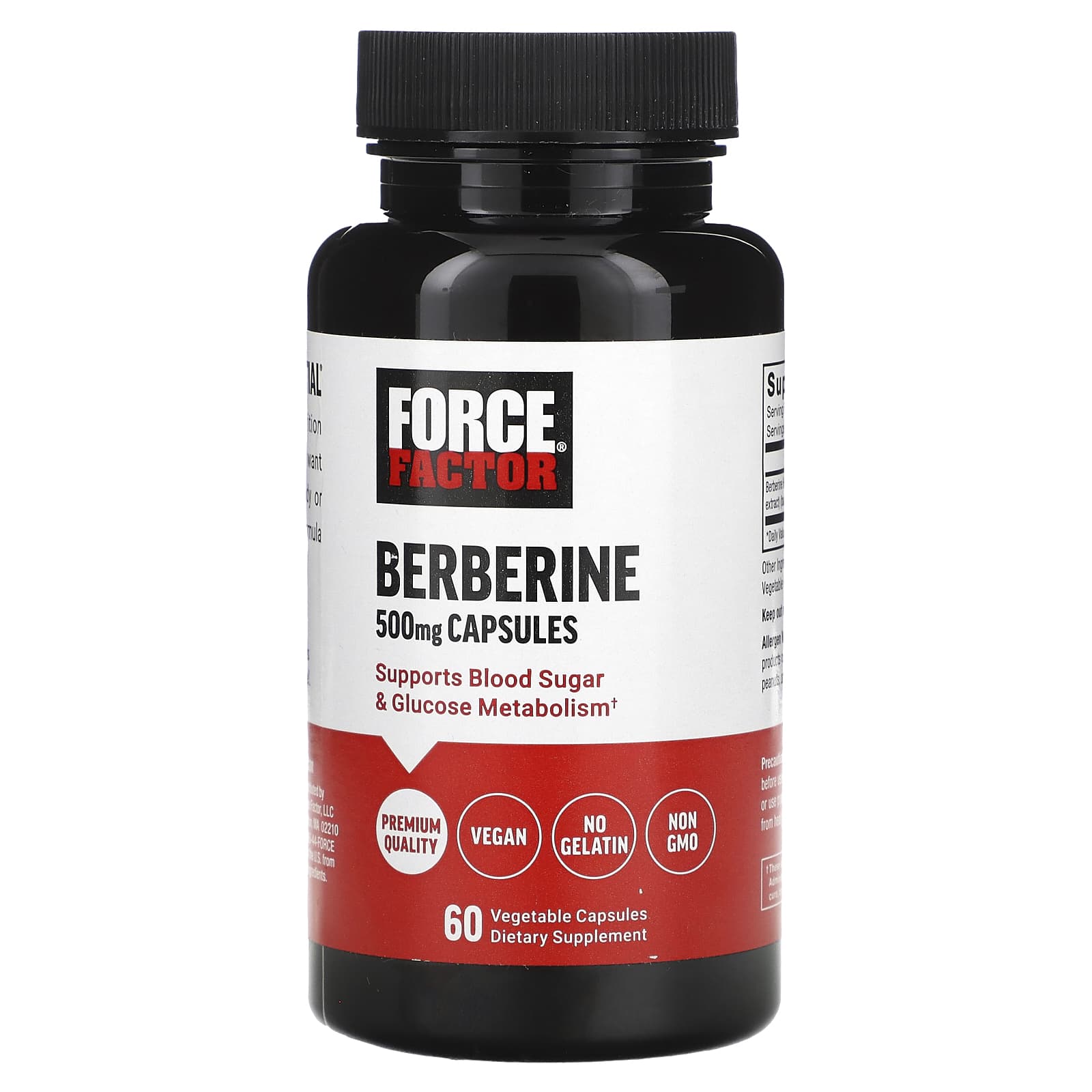 Force Factor, Berbérine, 500 mg, 60 capsules végétales