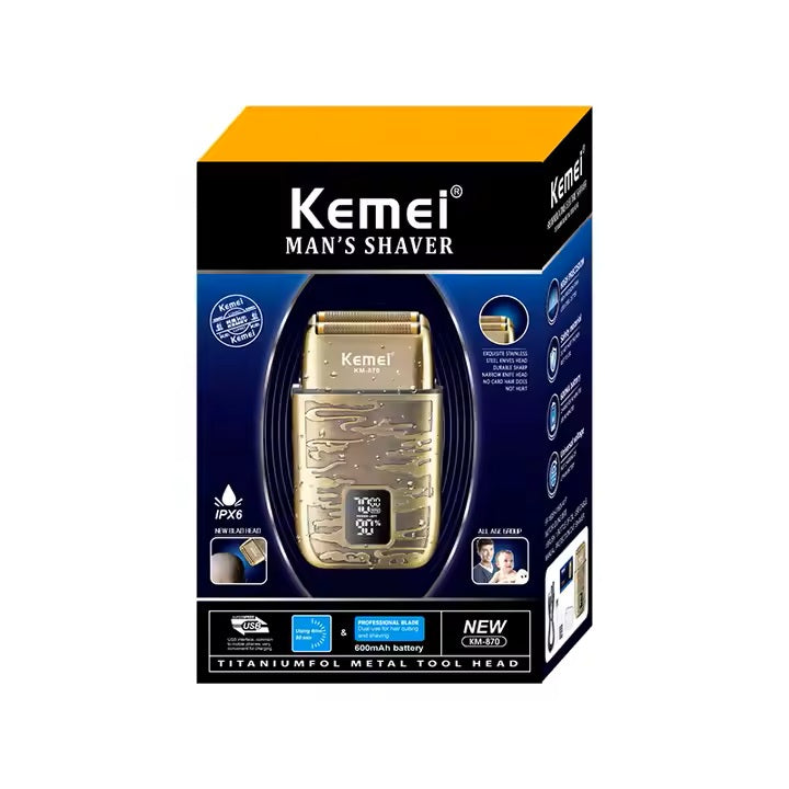 KEMEI-Rasoir électrique professionnel pour homme, mini rasoir, km-870 portable, 2 lames – Image 2