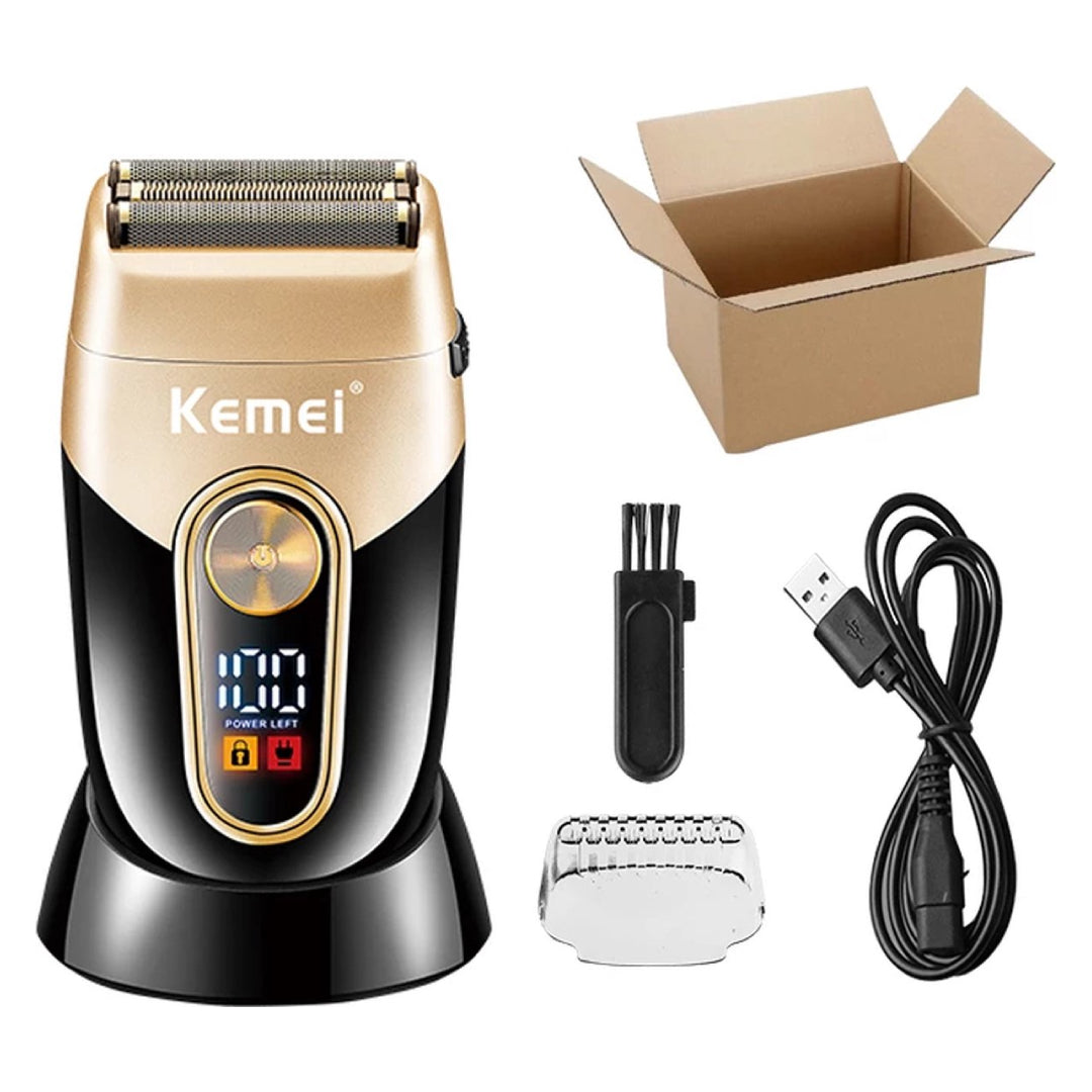 KEMEI KM-3209 Rasoir à barbe rechargeable, électrique pour hommes, tondeuse à poils flottante, appareil de rasage pour le visage - صورة 3