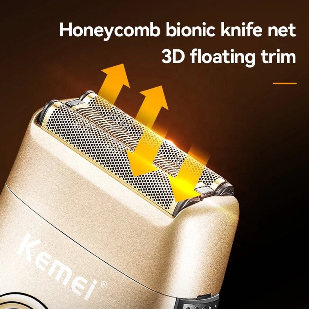 KEMEI KM-3209 Rasoir à barbe rechargeable, électrique pour hommes, tondeuse à poils flottante, appareil de rasage pour le visage - صورة 5