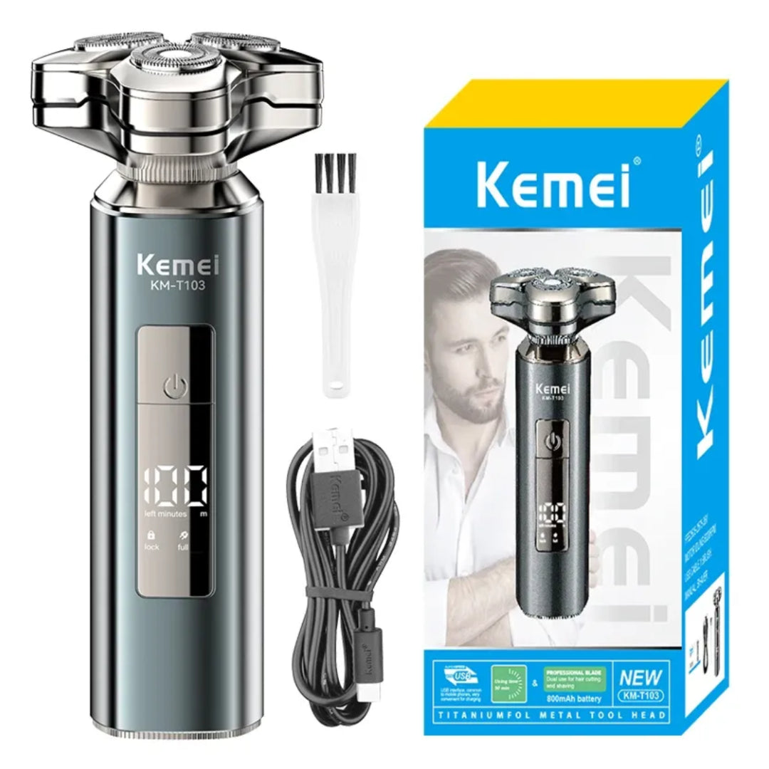 KEMEI KM-T103 Rasoir Électrique, Sécurité Magnétique – Lame Lavable, Portable
