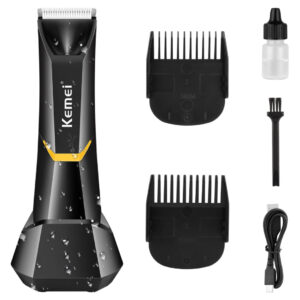 KEMEI KM-3208 – Tondeuse corps étanche, USB rechargeable, batterie 600mAh