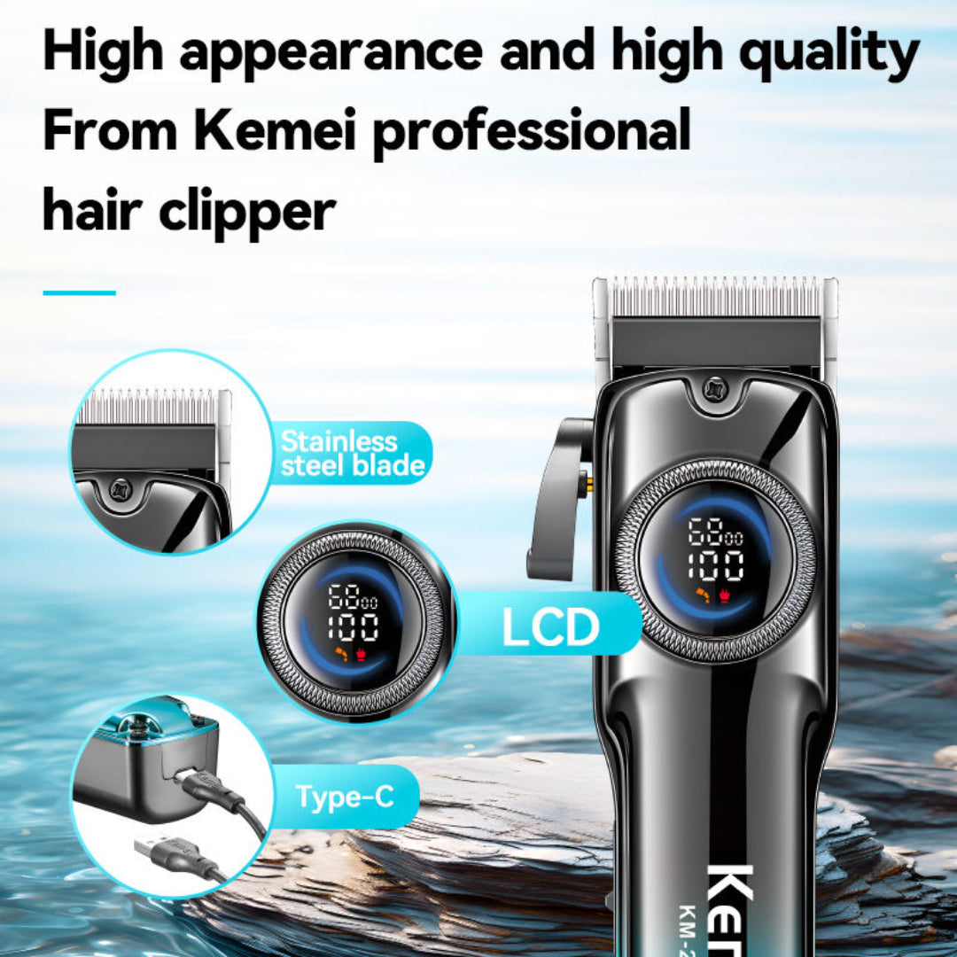 Kemei KM-2279 Tondeuse à cheveux professionnelle Pour Hommes, Avec écran LCD, Rechargeable et Réglable. – Image 6