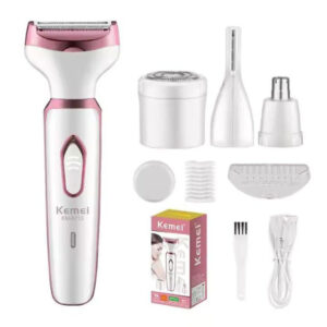 Kemei KM-6713 Rasoir électrique pour femme, rasoir sans fil indolore