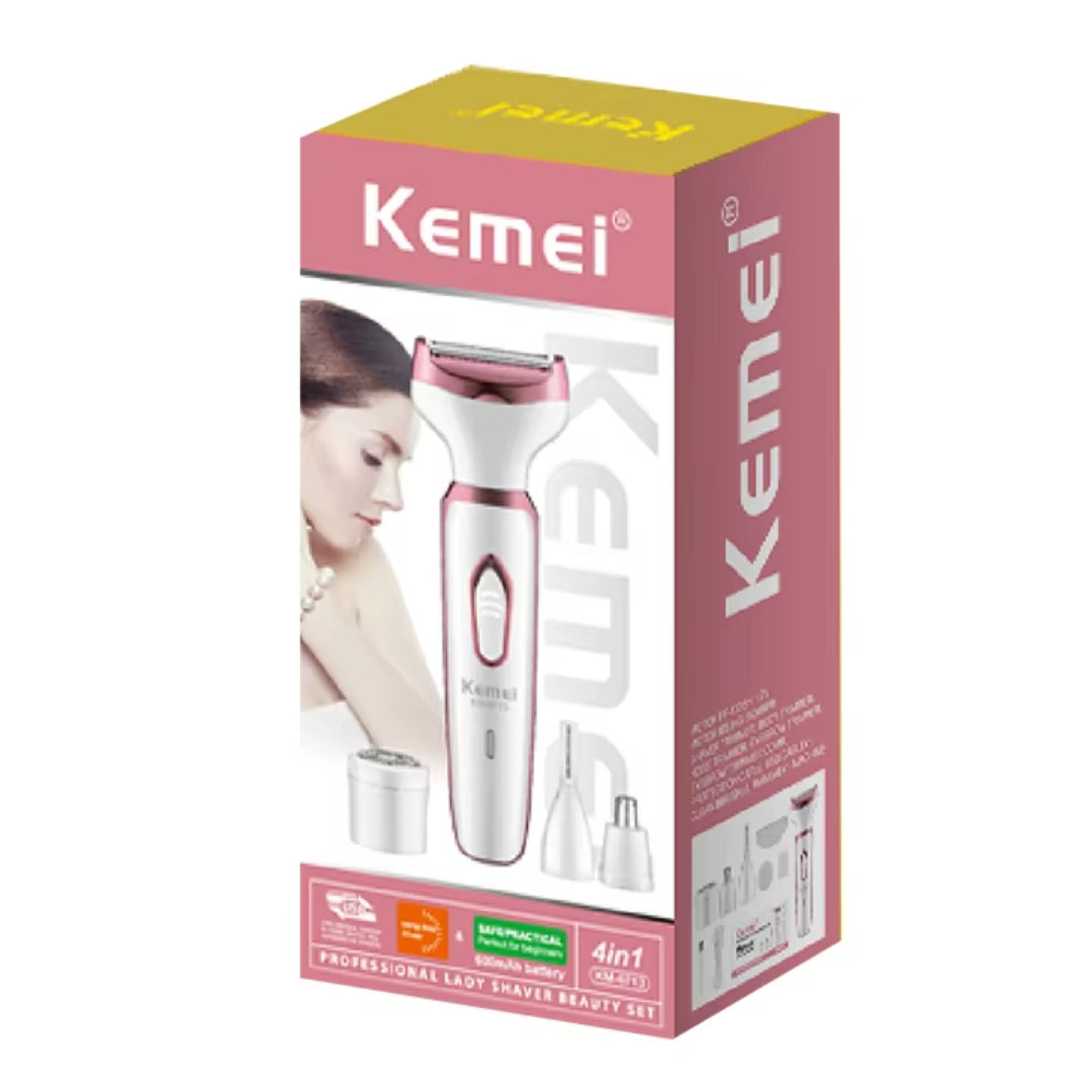 Kemei KM-6713 Rasoir électrique pour femme, rasoir sans fil indolore - صورة 2
