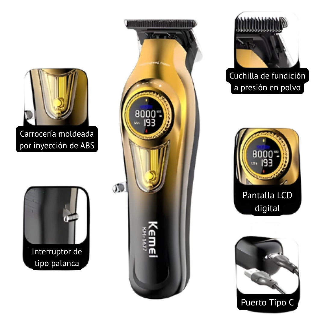 Kemei KM-8557 Kit professionnel Machine de découpe, Finition et Rasoir – Image 5