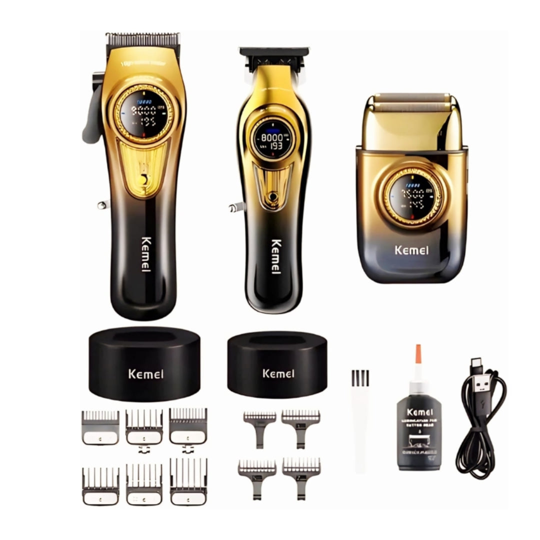 Kemei KM-8557 Kit professionnel Machine de découpe, Finition et Rasoir – Image 2