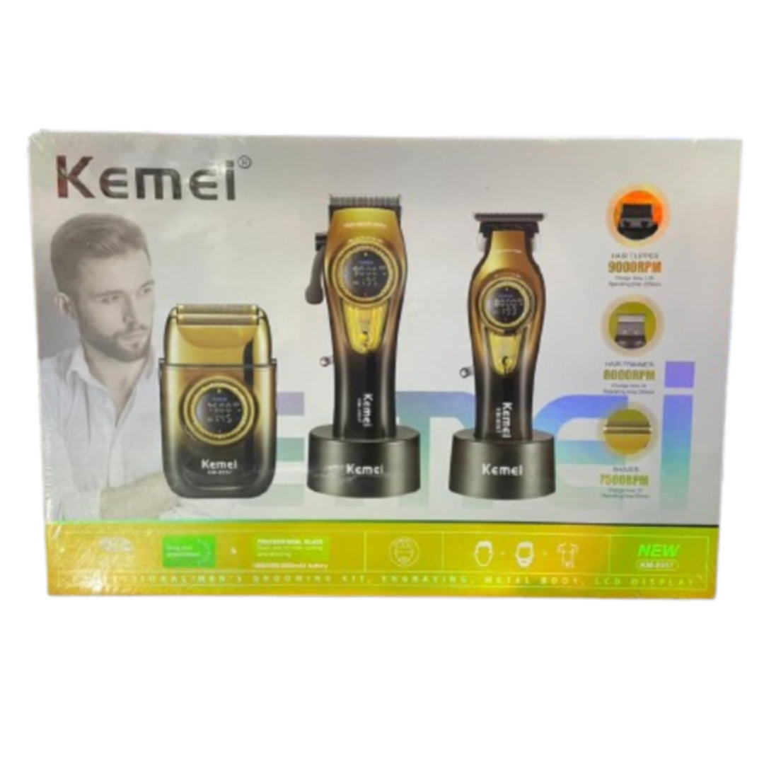 Kemei KM-8557 Kit professionnel Machine de découpe, Finition et Rasoir – Image 7