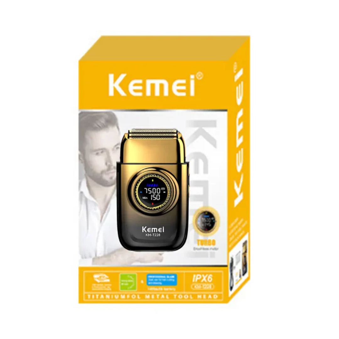 KEMEI KM-T228 Rasoir Electrique a grille pour homme sans fil rechargeable avec écran LED 3vitesses sec et humide – Image 3