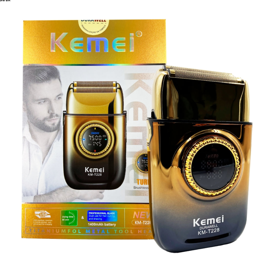 KEMEI KM-T228 Rasoir Electrique a grille pour homme sans fil rechargeable avec écran LED 3vitesses sec et humide – Image 2