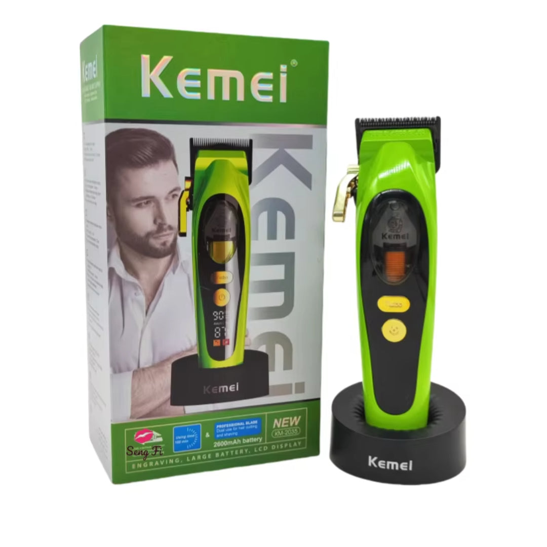 Kemei KM-2035 Rasoir electrique a grille pour homme double lame flottante pour estomper peau et barbe rechargeable – Image 3