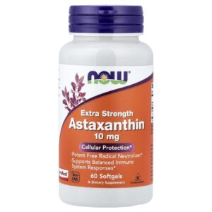 NOW Foods, Astaxanthine, 10 mg, 60 capsules à enveloppe molle