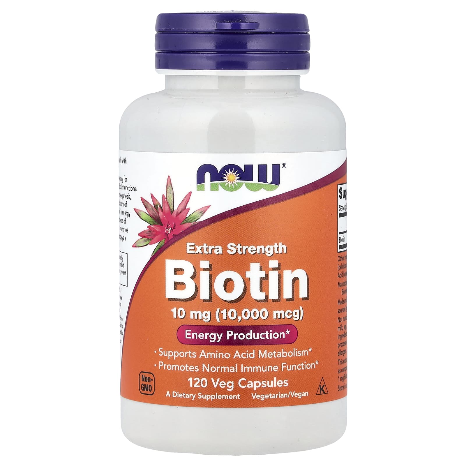 NOW Foods, Biotine, 10 mg, 120 capsules végétales