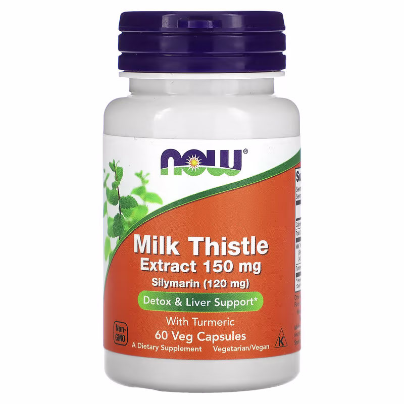 NOW Foods, Extrait de chardon-Marie au curcuma, 60 capsules végétales