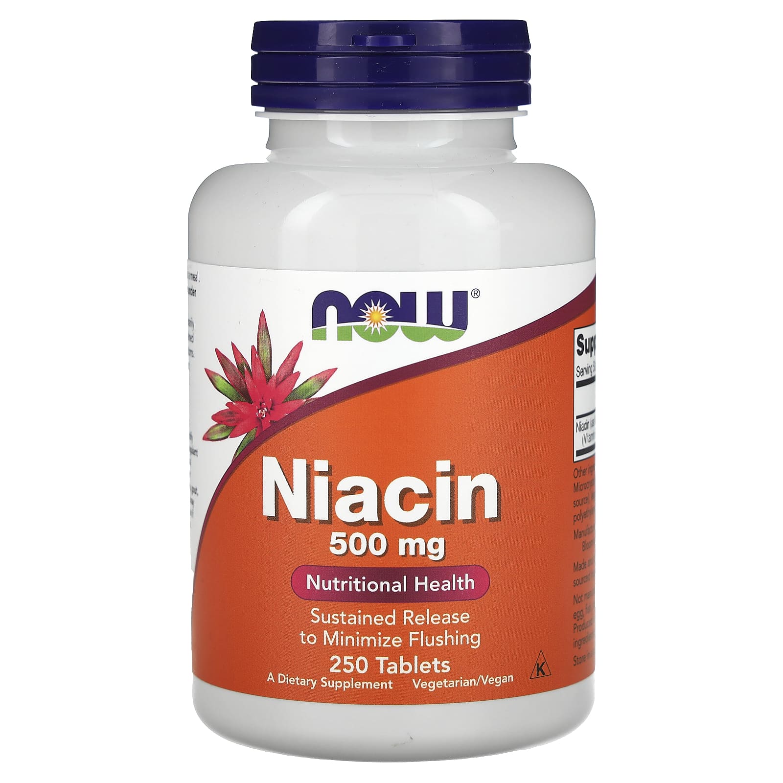 NOW Foods, Niacine, 500 mg, 250 comprimés
