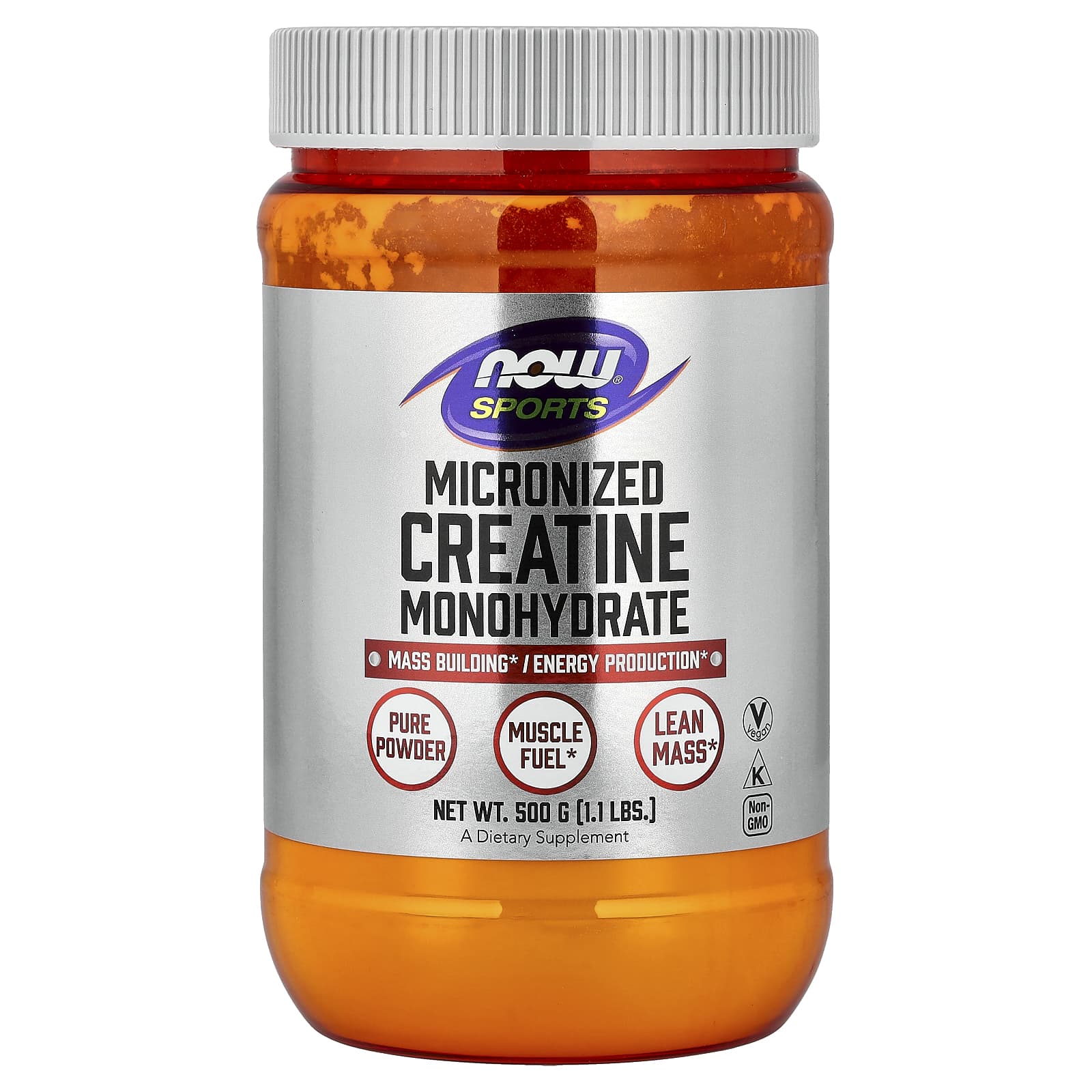 NOW Foods, Sports, Monohydrate de créatine, Micronisé, 1,1 lb (500 mg)