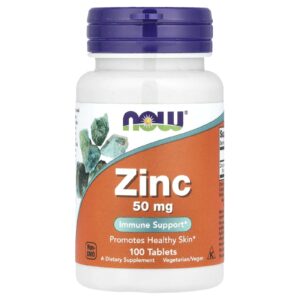 NOW Foods, Zinc, 50 mg, 100 comprimés
