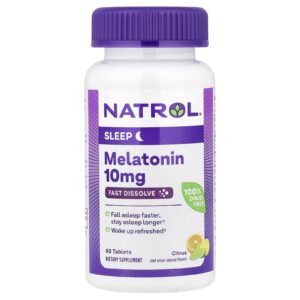 Natrol, Mélatonine, Dissolution rapide, Agrumes, 10 mg, 60 comprimés