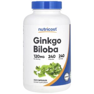 Nutricost, Ginkgo biloba, 120 mg, 240 capsules