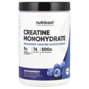 Nutricost, ​Performance, Créatine monohydrate, Framboise bleue, 500 g