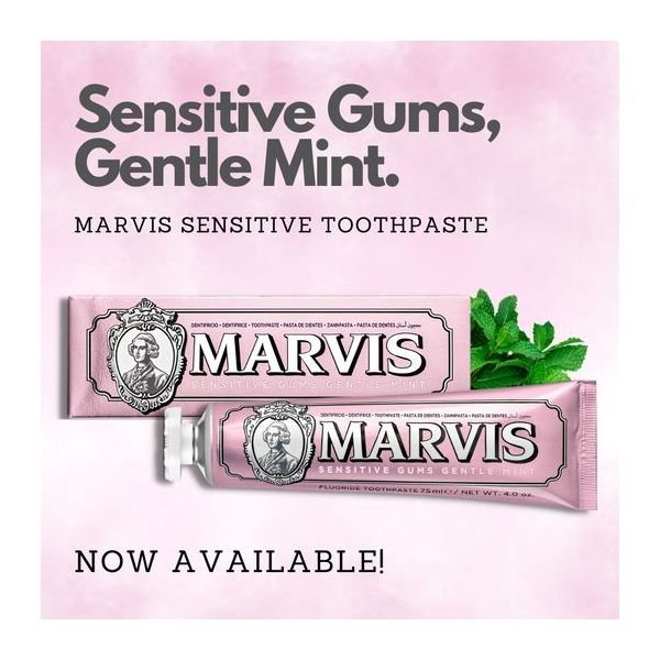 MARVIS SENSITIVE GUMS GENTLE MINT Toothpaste – 85ml – Image 2