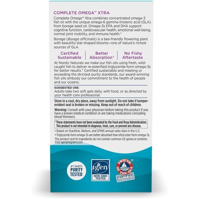 Nordic Naturals, Complete Omega Xtra, Citron 1360 Mg, 60 capsules à enveloppe molle – Image 3