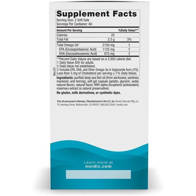 Nordic Naturals Ultimate Omega® 2X, Citron,2150mg 120 capsules molles - صورة 2