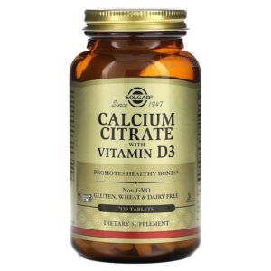 Solgar Citrate de Calcium avec vitamine D3  120 comprimés
