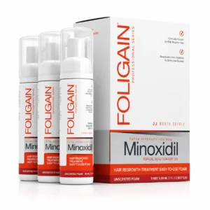 FOLIGAIN® Minoxidil 5% Hair Regrowth Foam For Men 3 Month Supply