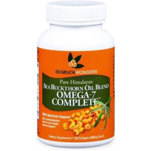 Bio2You Organic Seabuckthorn SeaBuckWonders, Huile pure d'argousier de l'Himalaya, Omega-7 Complete™, 120 capsules