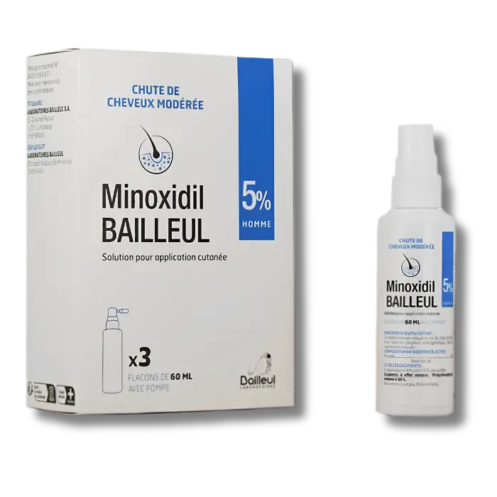 Bailleul Minoxidil 5% – Traitement 3 Mois 3×60 ml