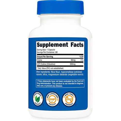 Nutricost CDP Choline Citicoline 60 Capsules – Image 2