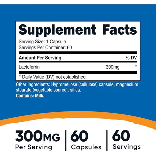 Nutricost Lactoferrine 300 mg 60 Capsules – Image 4