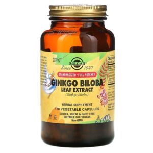 Solgar Extrait de Ginkgo Biloba 180 Capsules Végétales
