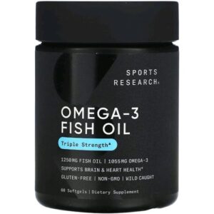 Sports Research Huile de Poisson Oméga-3 60 Capsules