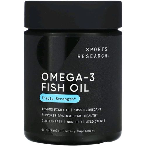 Sports Research Huile de Poisson Oméga-3 60 Capsules